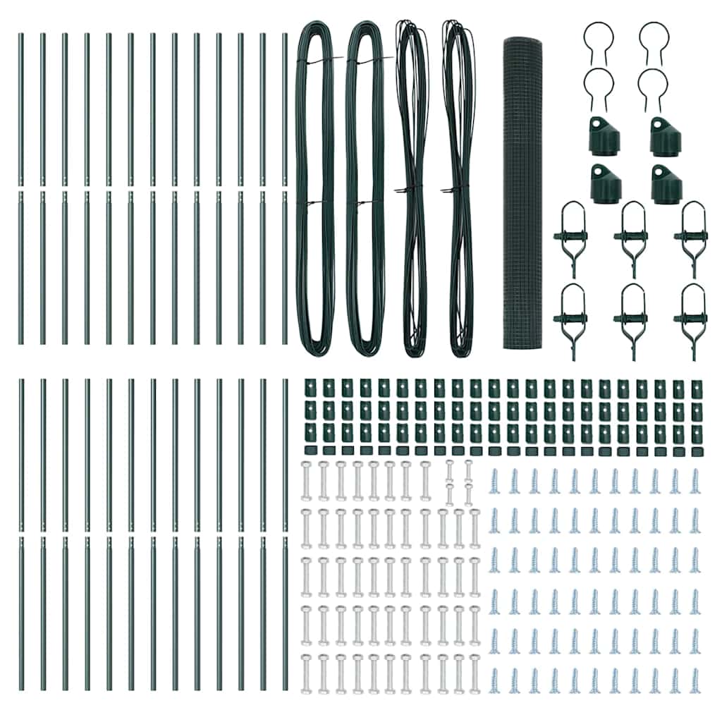 Fence Post Green 50 x 1 m (16 x 16 mm mesh) Steel and PVC