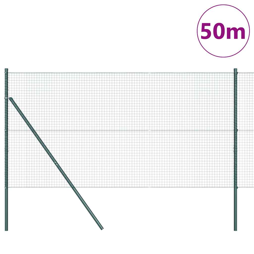 Ground Fix Welded Wire Fence 50 x 1 m (W x H) PVC-Coated Steel