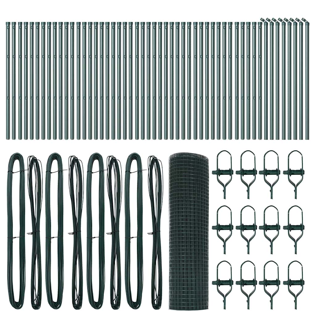 Fence Post Green 100 x 0.4 m (12 x 12 mm mesh) Steel and PVC