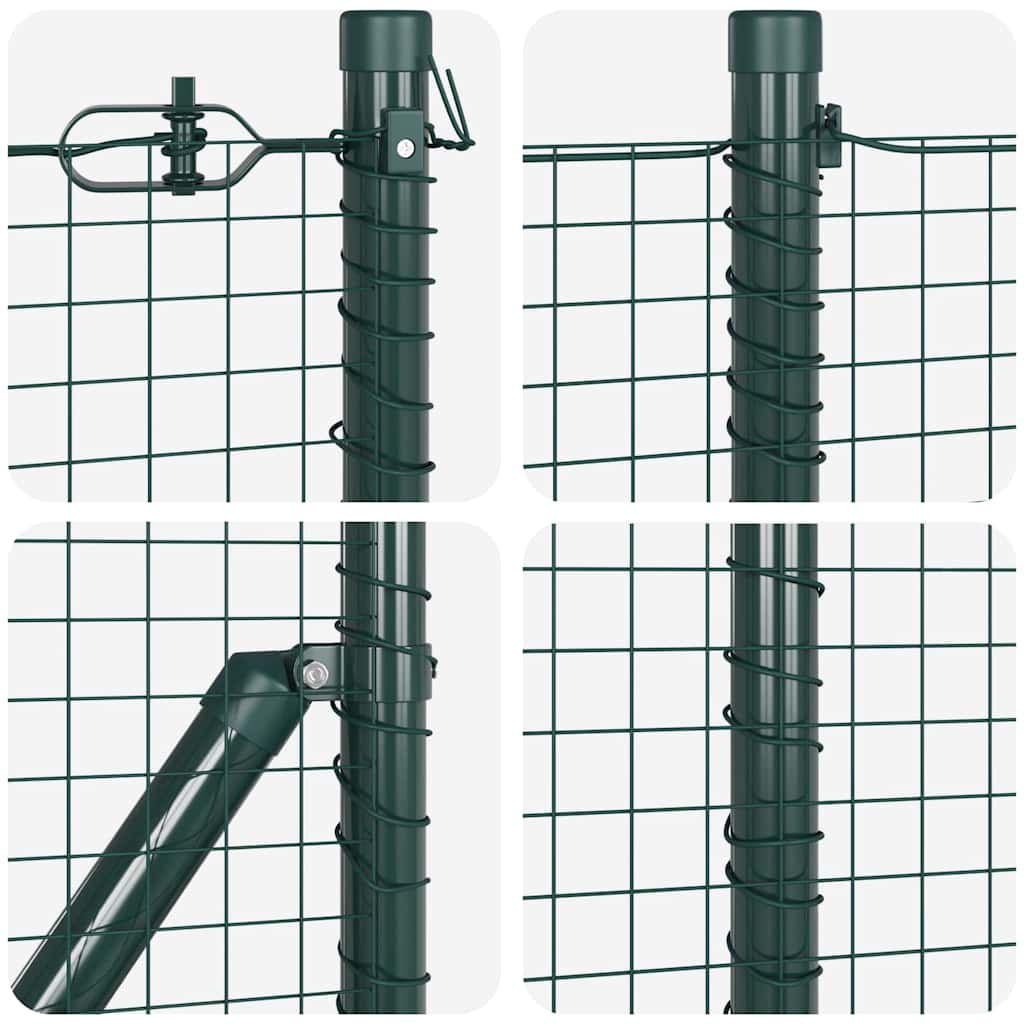 Fence Post Green 100 x 0.4 m (25 x 25 mm mesh) Steel and PVC