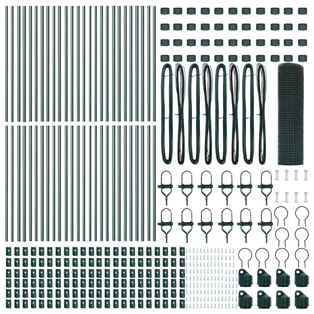 Fence Post Green 100 x 0.4 m (25 x 25 mm mesh) Steel and PVC