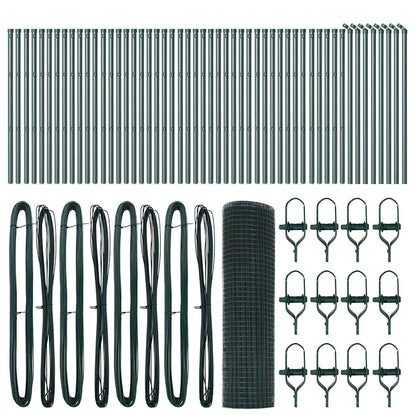 Fence Post Green 100 x 0.8 m (12 x 12 mm mesh) Steel and PVC