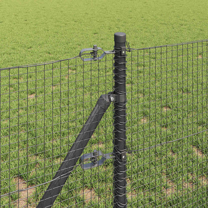 Fence Post Grey 10 x 0.8 m (19 x 19 mm mesh) Steel and PVC