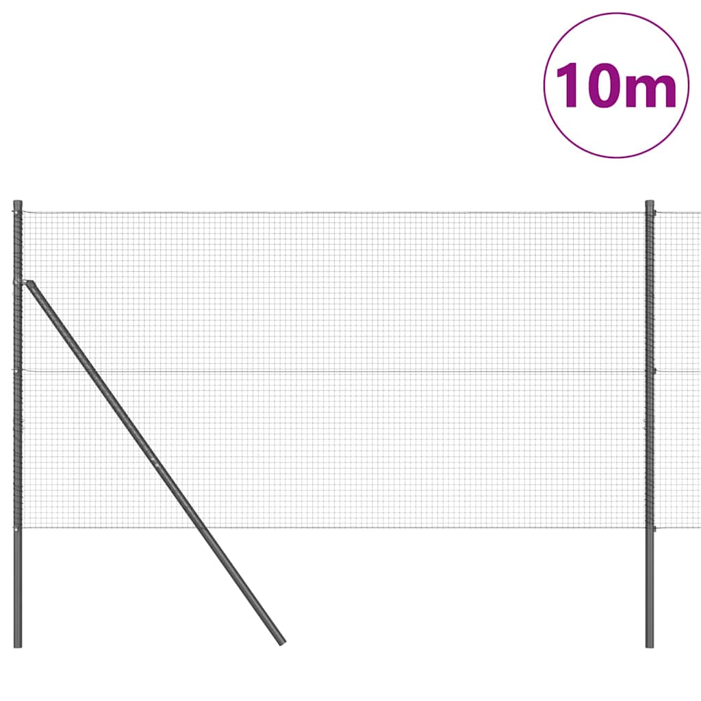 Ground Fix Welded Wire Fence 10 x 1 m (W x H) PVC-Coated Steel
