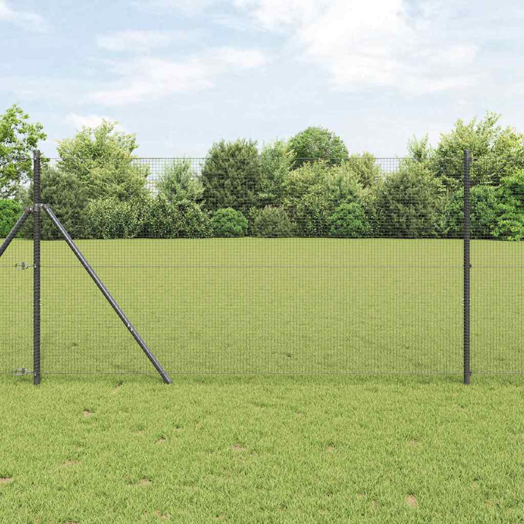 Fence Post Grey 10 x 1.4 m (16 x 16 mm mesh) Steel and PVC