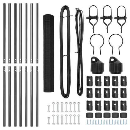 Fence Post Grey 10 x 1.4 m (16 x 16 mm mesh) Steel and PVC