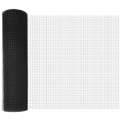 Fence Post Grey 25 x 0.6 m (16 x 16 mm mesh) Steel and PVC