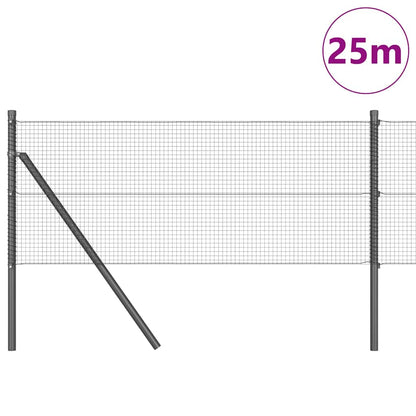 Fence Post Grey 25 x 0.6 m (16 x 16 mm mesh) Steel and PVC