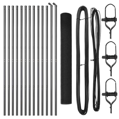 Fence Post Grey 25 x 1.4 m (16 x 16 mm mesh) Steel and PVC