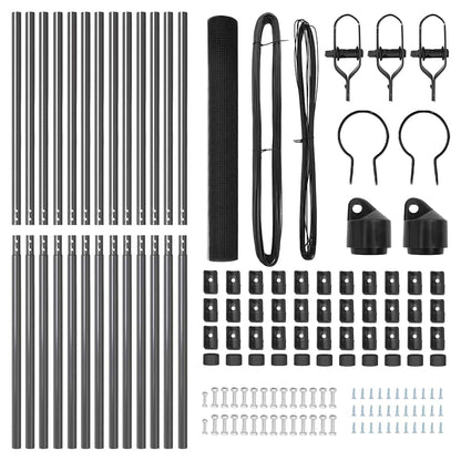 Fence Post Grey 25 x 1.4 m (16 x 16 mm mesh) Steel and PVC