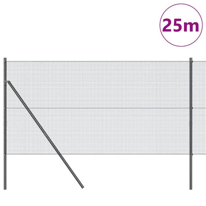 Fence Post Grey 25 x 1.4 m (16 x 16 mm mesh) Steel and PVC