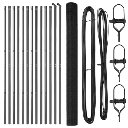 Fence Post Grey 25 x 1.6 m (25 x 25 mm mesh) Steel and PVC