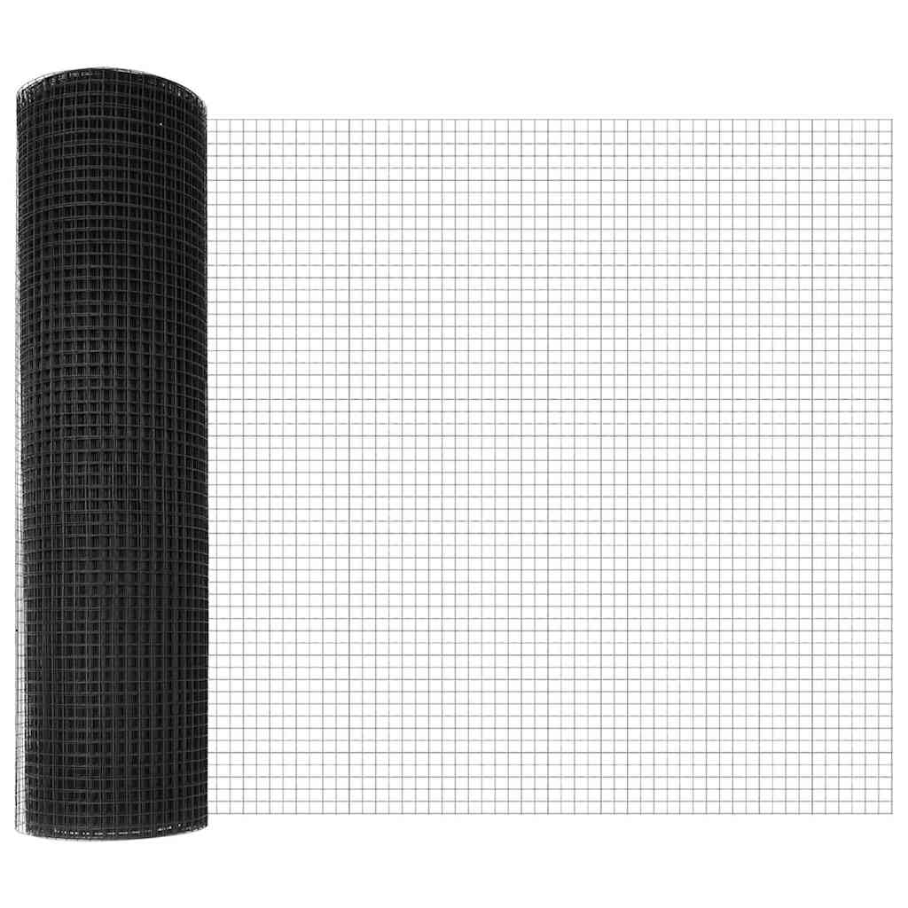 Fence Post Grey 50 x 0.4 m (12 x 12 mm mesh) Steel and PVC