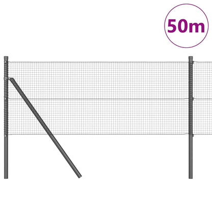Fence Post Grey 50 x 0.4 m (16 x 16 mm mesh) Steel and PVC