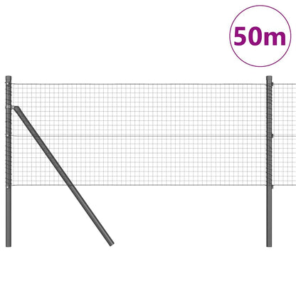 Fence Post Grey 50 x 0.4 m (25 x 25 mm mesh) Steel and PVC