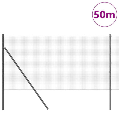 Ground Fix Welded Wire Fence 50 x 1 m (W x H) PVC-Coated Steel