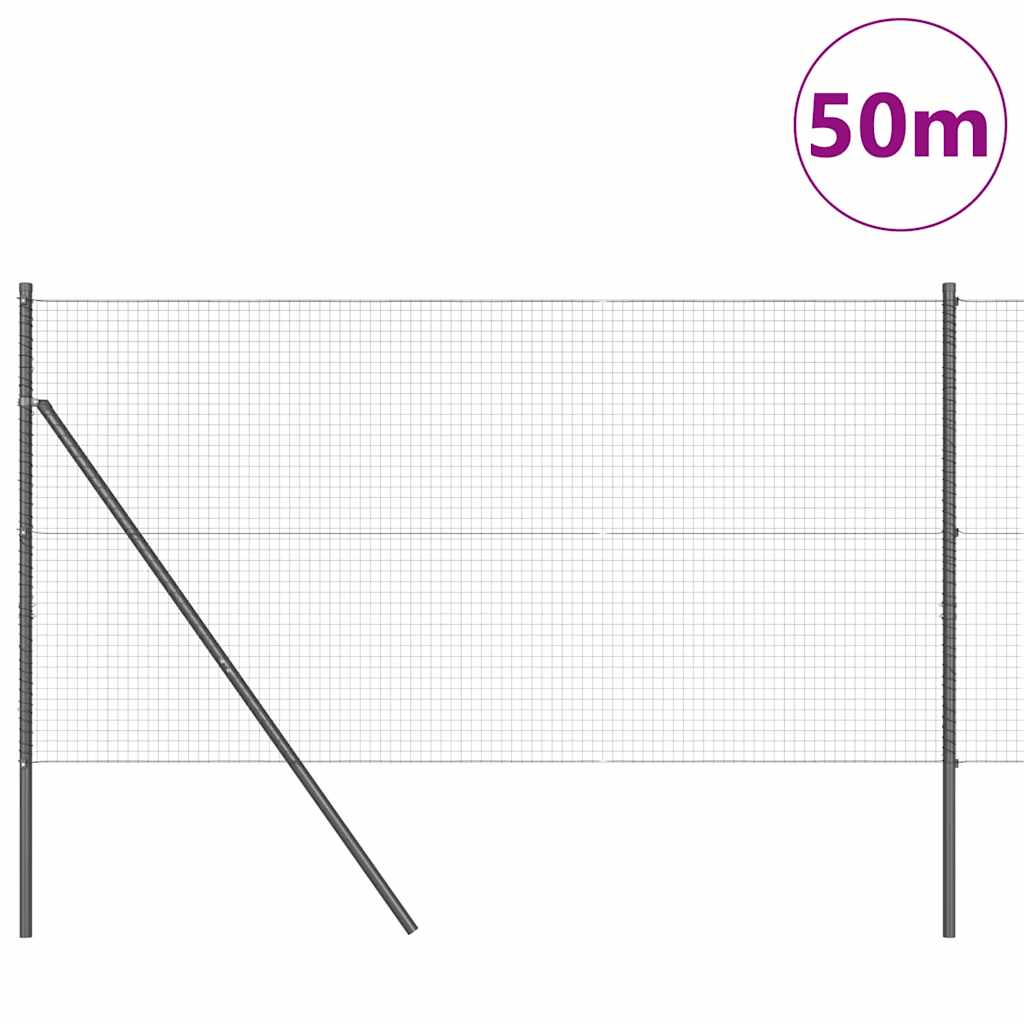 Fence Post Grey 50 x 1.2 m (25 x 25 mm mesh) Steel and PVC