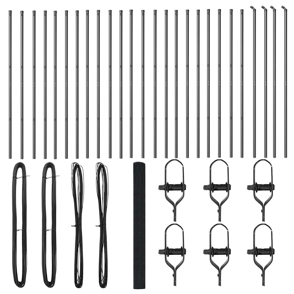 Fence Post Grey 50 x 1.5 m (12 x 12 mm mesh) Steel and PVC