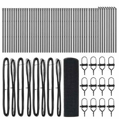 Fence Post Grey 100 x 0.5 m (19 x 19 mm mesh) Steel and PVC