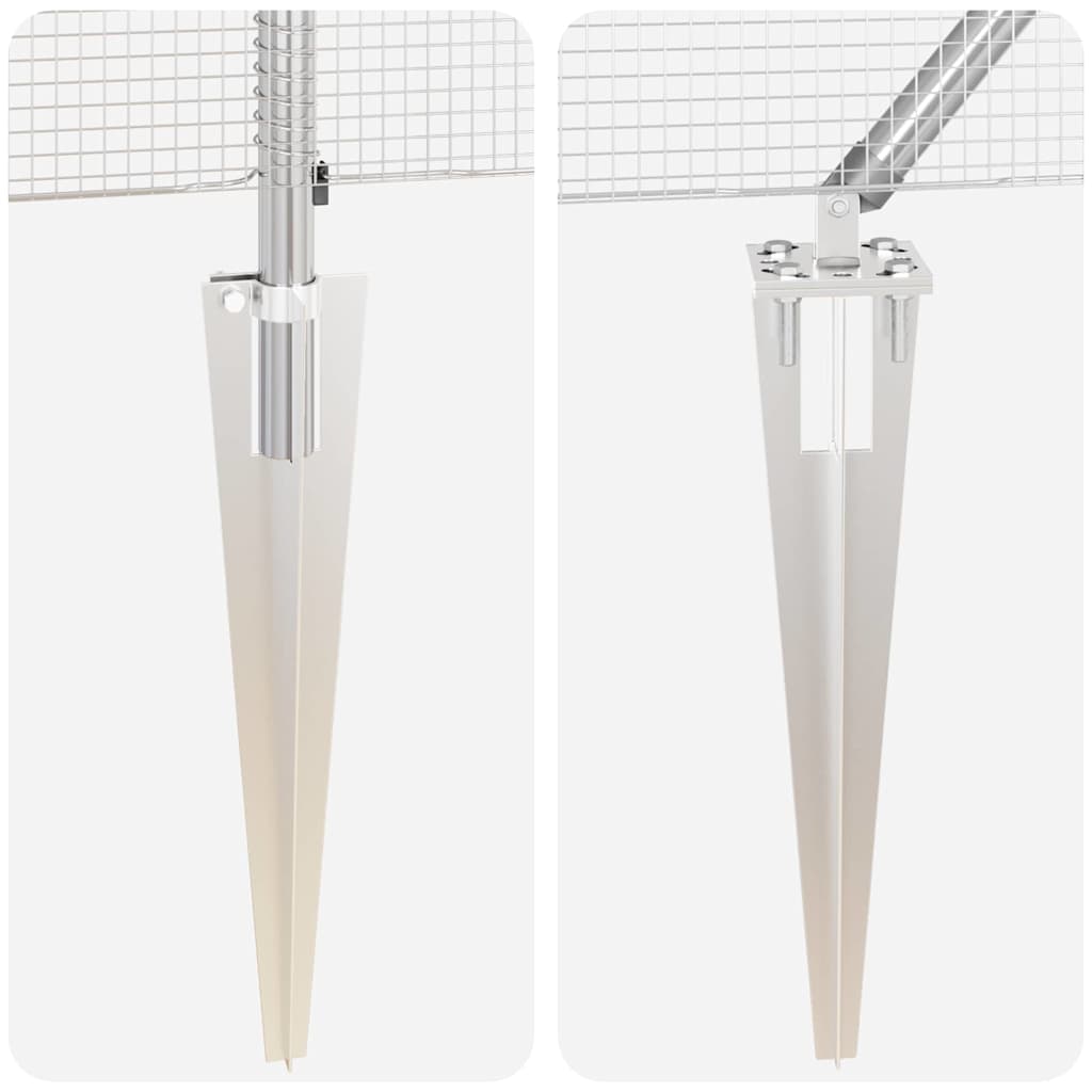 Fence Post Silver 10 x 0.4 m (12 x 12 mm mesh) Steel