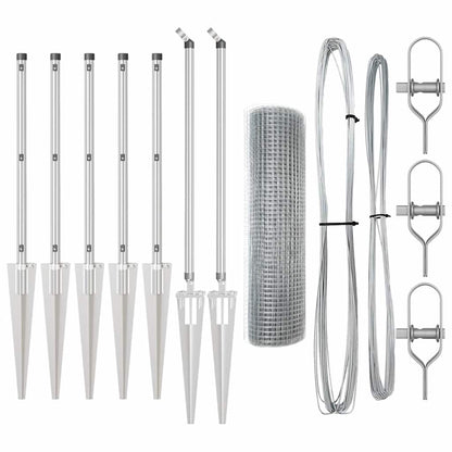 Welded Wire Fence with Spikes Steel Silver Mesh