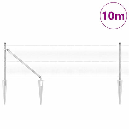 Welded Wire Fence with Spikes Steel Silver Mesh