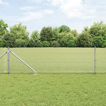 Welded Wire Fence with Spikes Steel Silver Mesh