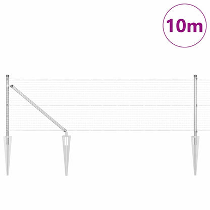 Welded Wire Fence with Spikes Steel Silver Mesh