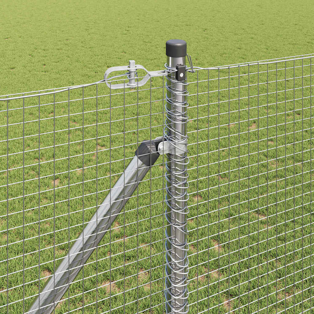 Welded Wire Fence with Spikes Steel Silver Mesh