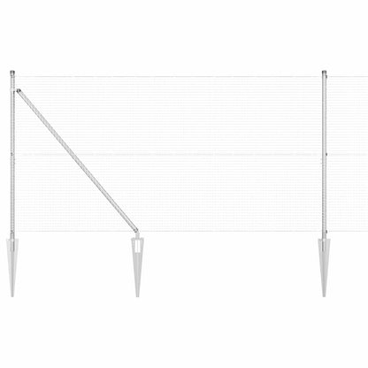 Welded Wire Fence with Spikes Steel Silver Mesh
