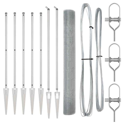 Welded Wire Fence with Spikes Steel Silver Mesh