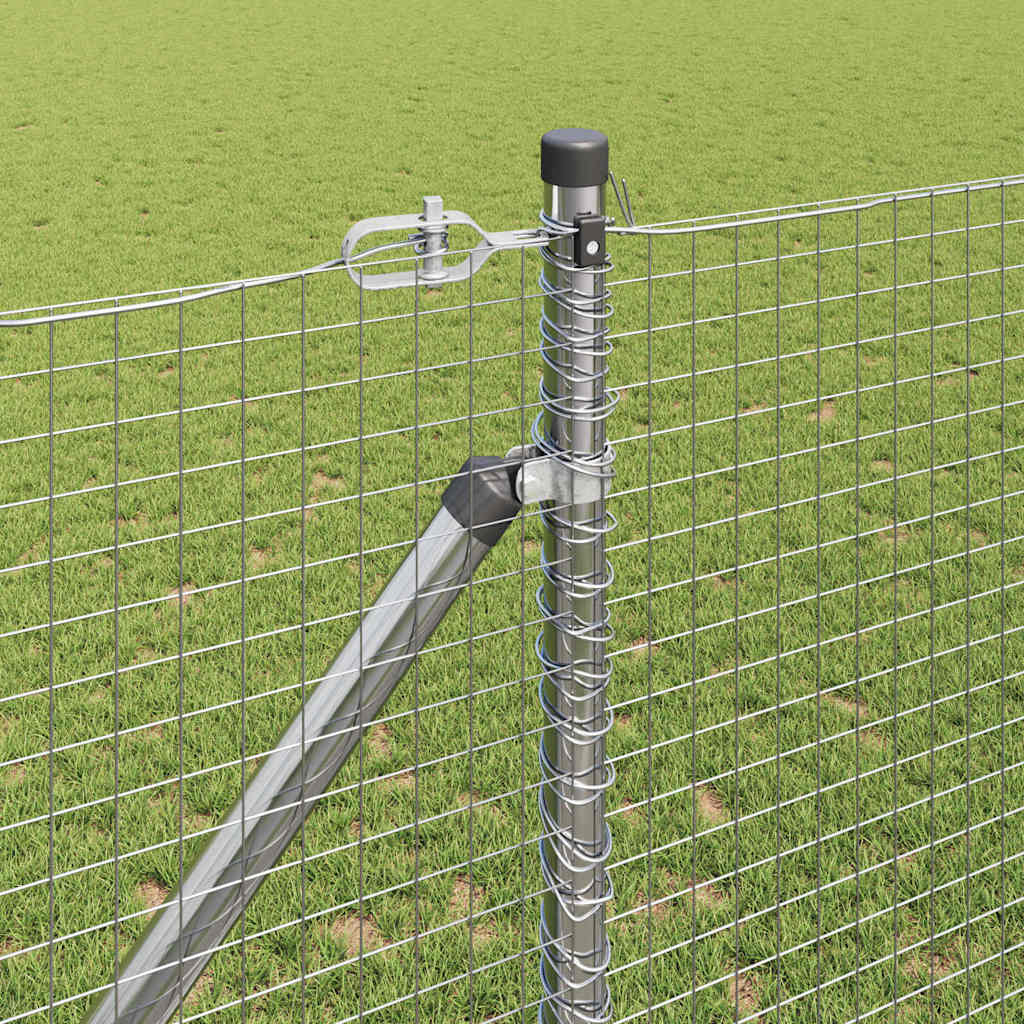 Welded Wire Fence with Spikes Steel Silver Mesh