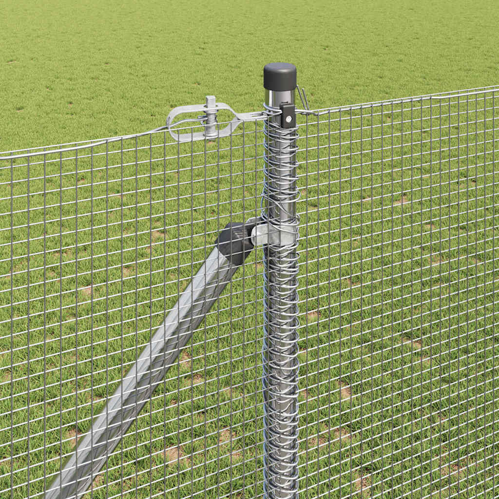 Welded Wire Fence with Spikes Steel Silver Mesh