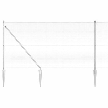 Welded Wire Fence with Spikes Steel Silver Mesh