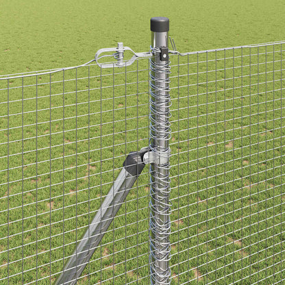 Welded Wire Fence with Spikes Steel Silver Mesh