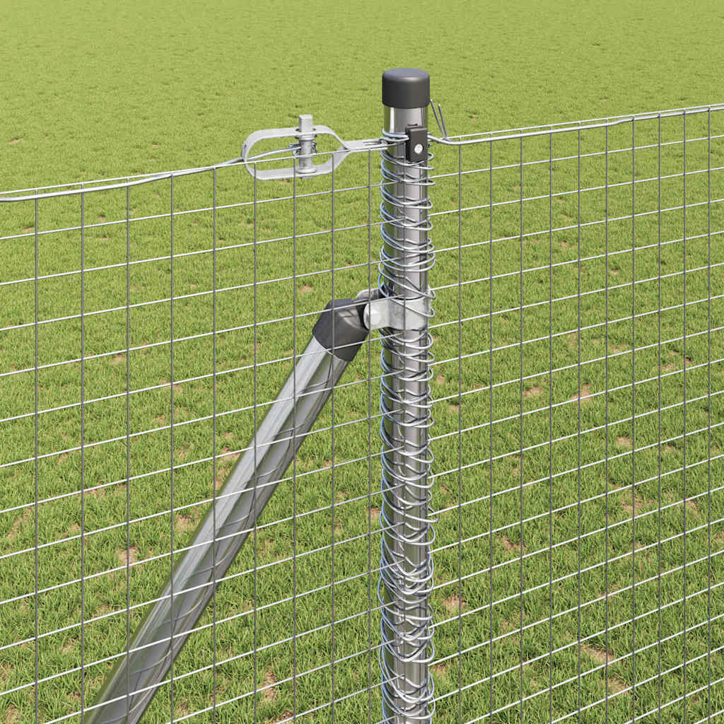 Welded Wire Fence with Spikes Steel Silver Mesh