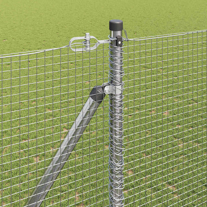 Welded Wire Fence with Spikes Steel Silver Mesh