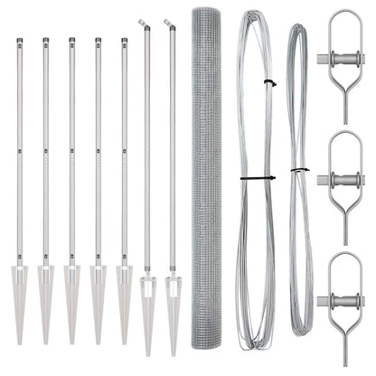 Welded Wire Fence with Spikes Steel Silver Mesh