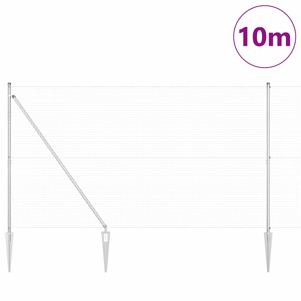 Fence Post Silver 10 x 1.6 m (25 x 25 mm mesh) Steel