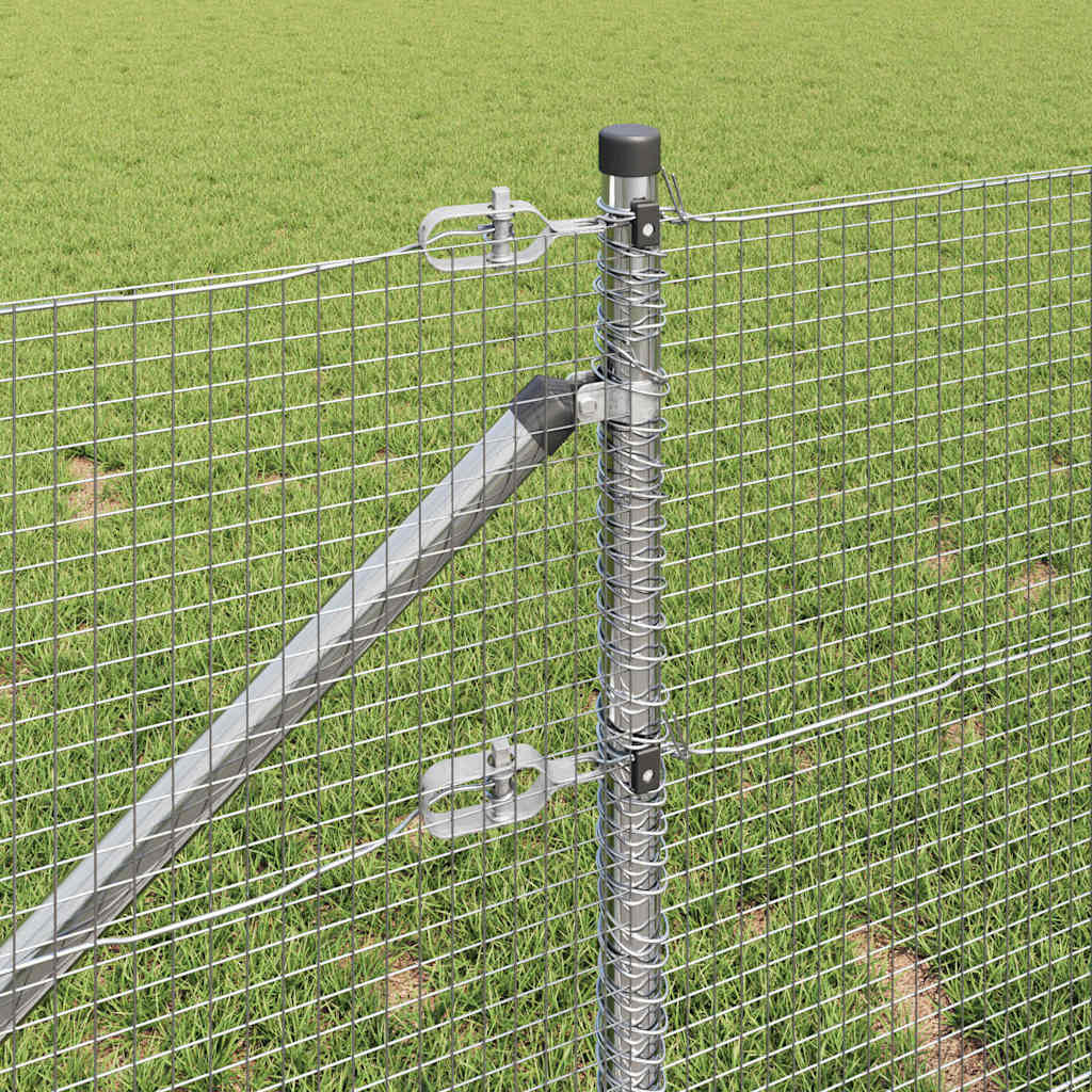 Welded Wire Fence with Spikes Steel Silver Mesh