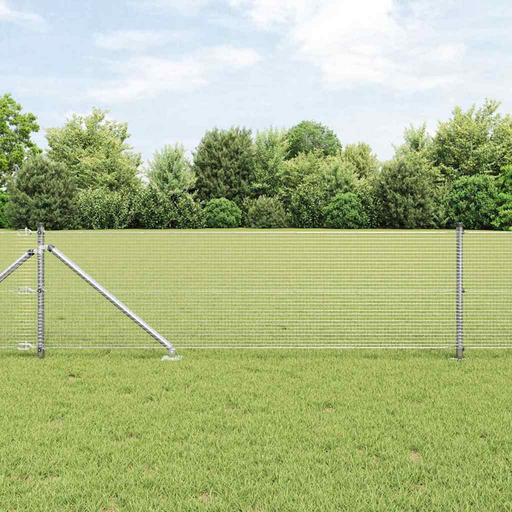 Welded Wire Fence with Spikes Steel Silver Mesh