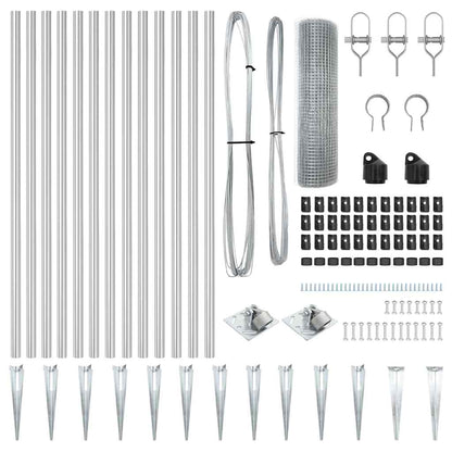 Fence Post Silver 25 x 0.5 m (12 x 12 mm mesh) Steel