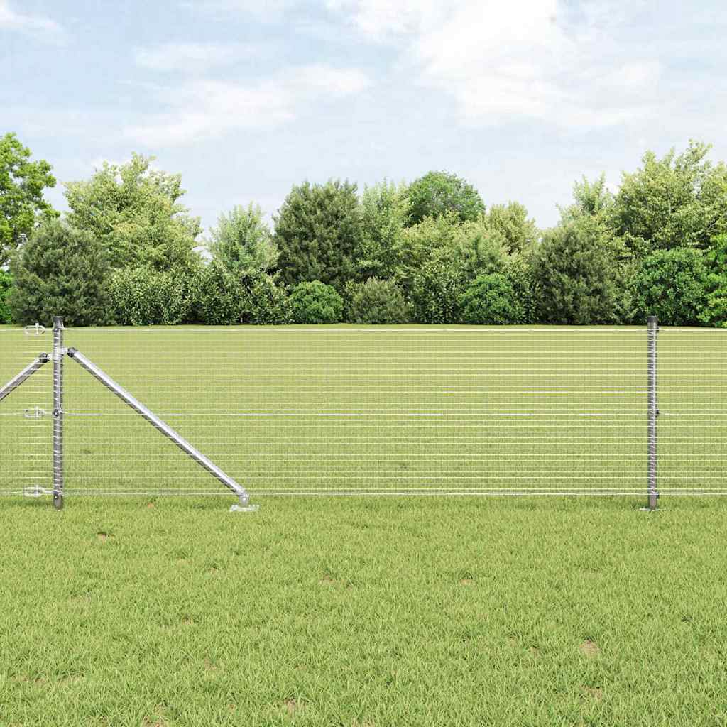 Welded Wire Fence with Spikes Steel Silver Mesh