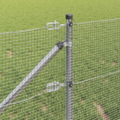 Welded Wire Fence with Spikes Steel Silver Mesh