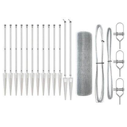 Welded Wire Fence with Spikes Steel Silver Mesh
