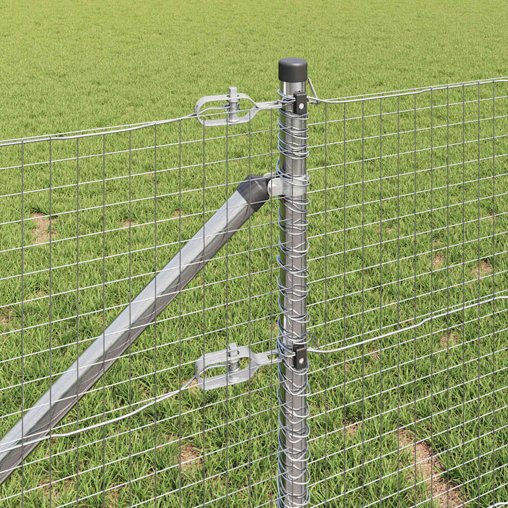 Welded Wire Fence with Spikes Steel Silver Mesh