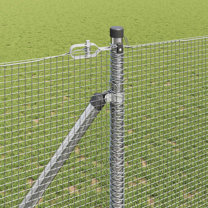 Welded Wire Fence with Spikes Steel Silver Mesh