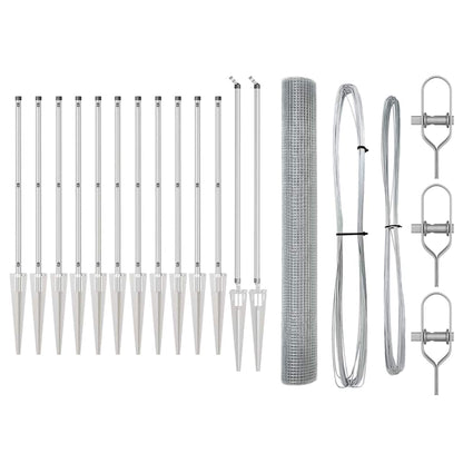 Welded Wire Fence with Spikes Steel Silver Mesh
