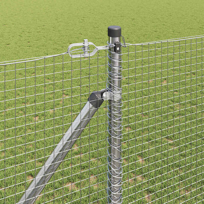 Welded Wire Fence with Spikes Steel Silver Mesh