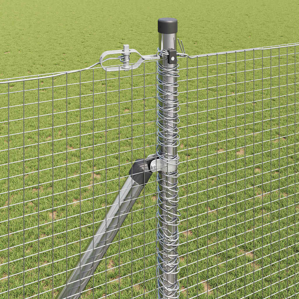 Welded Wire Fence with Spikes Steel Silver Mesh